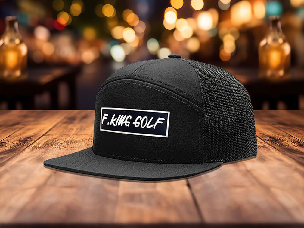 Image of a black hat with F. King Golf logo