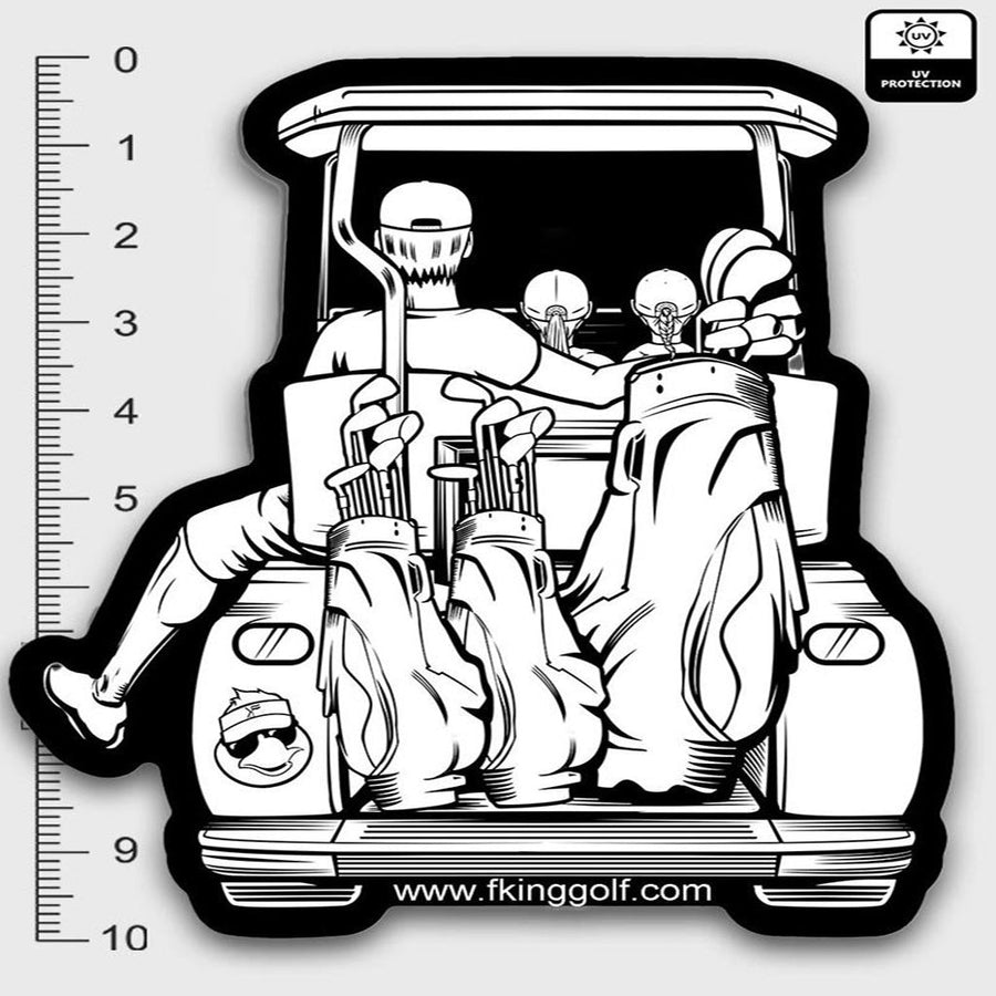 Dad & Daughters Golf Cart Car Decal.