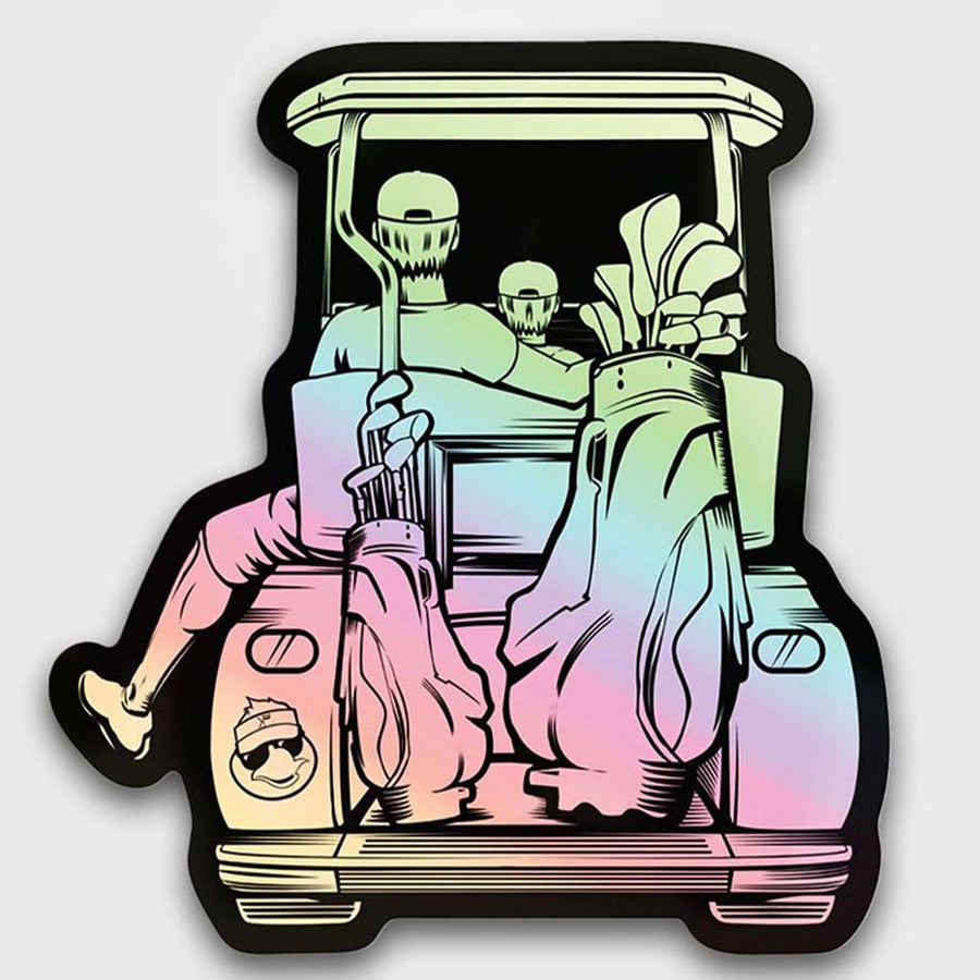 Dad & Son Golf Cart Holographic Sticker.