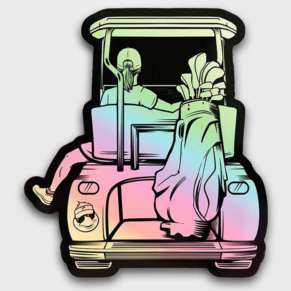 Girl Vibes Golf Cart Holographic Sticker.