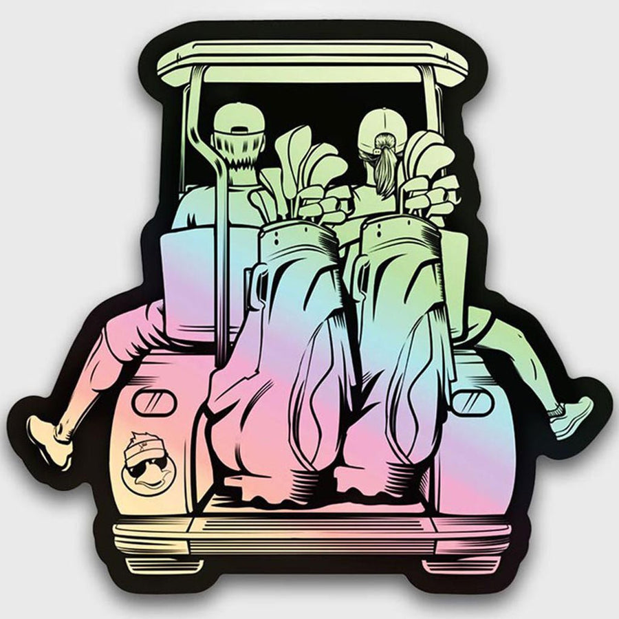 Golf Vibes Golf Cart Holographic Sticker.