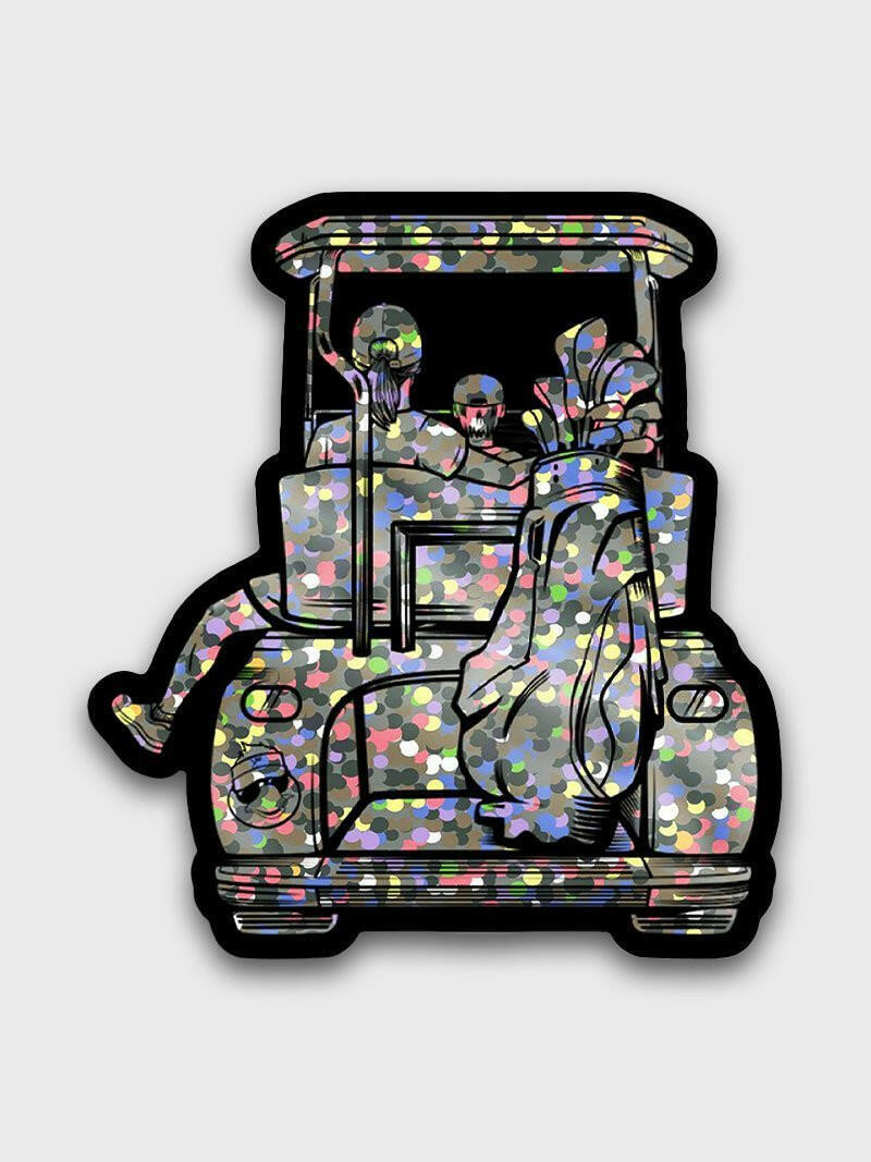 Mom & Son Golf Cart Glitter Sticker.