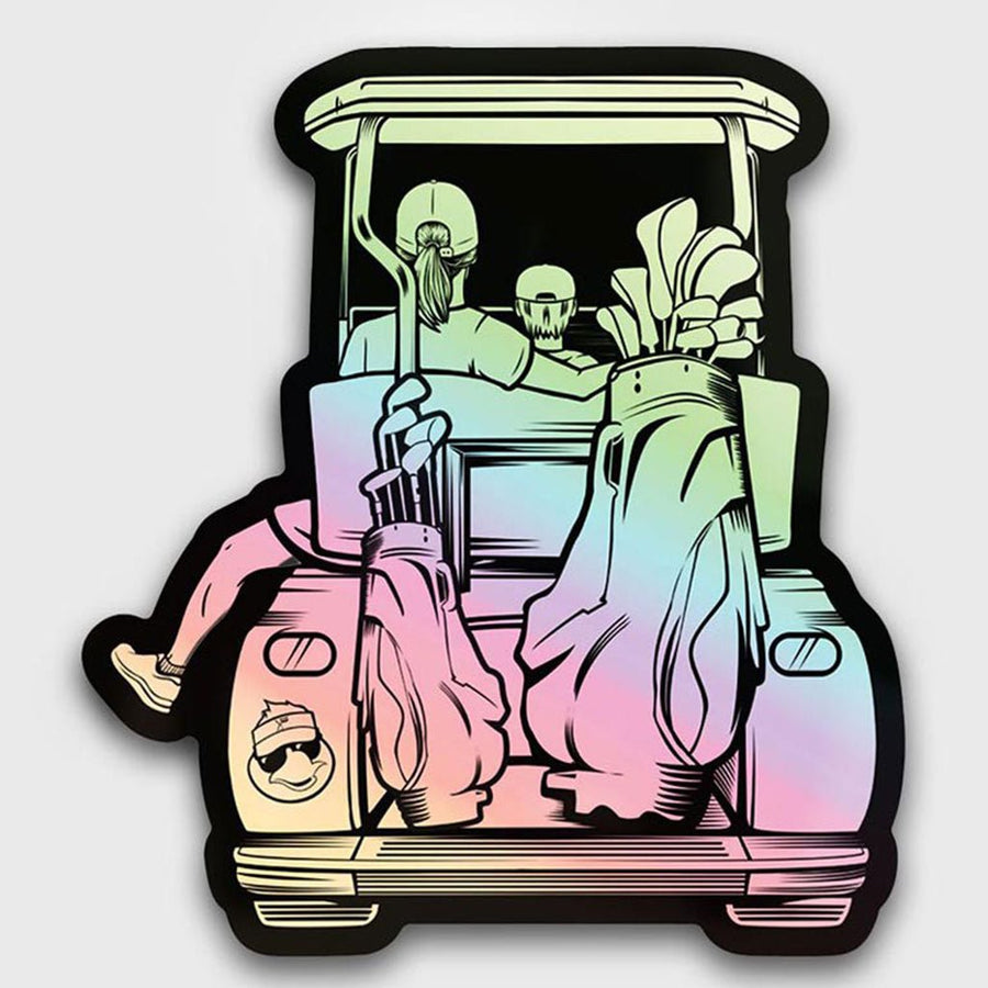 Mom & Son Golf Cart Holographic Sticker.